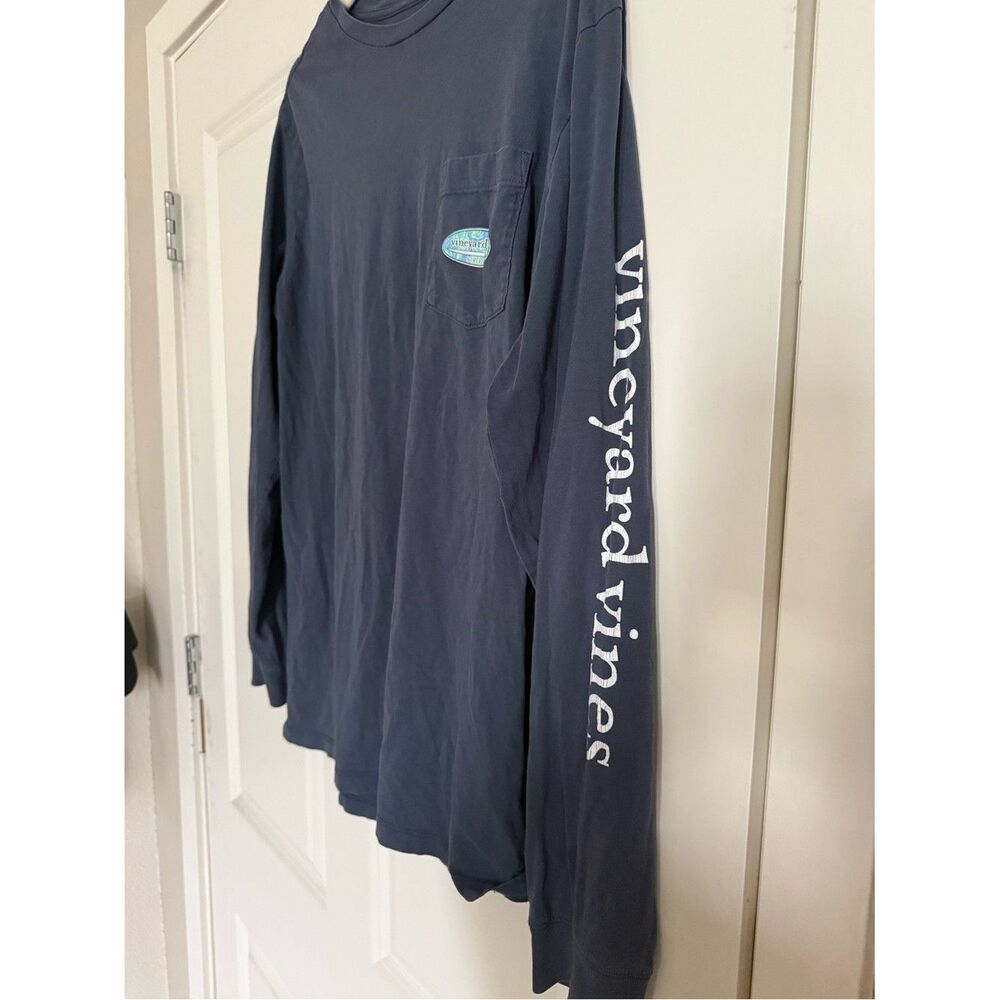 Vineyard Vines Long Sleeve Pocket Tee - Navy - Medium